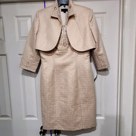 Tahari ASL Dresses & Skirts - NEW TAHARI ASL 2PC DRESS/CROP BEADED JACKET